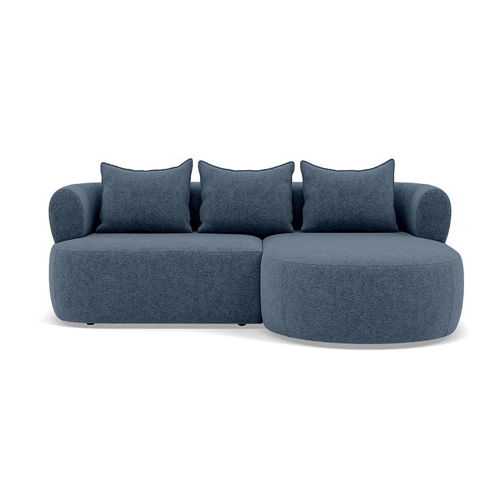 Voir la diapositive 1 : BEST MOBILIER Angela - canapé d'angle droit 4 places en velours texturé