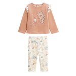 Petit Béguin Pyjama enfant 2 pièces en velours Matcha. Coloris disponibles : Rose