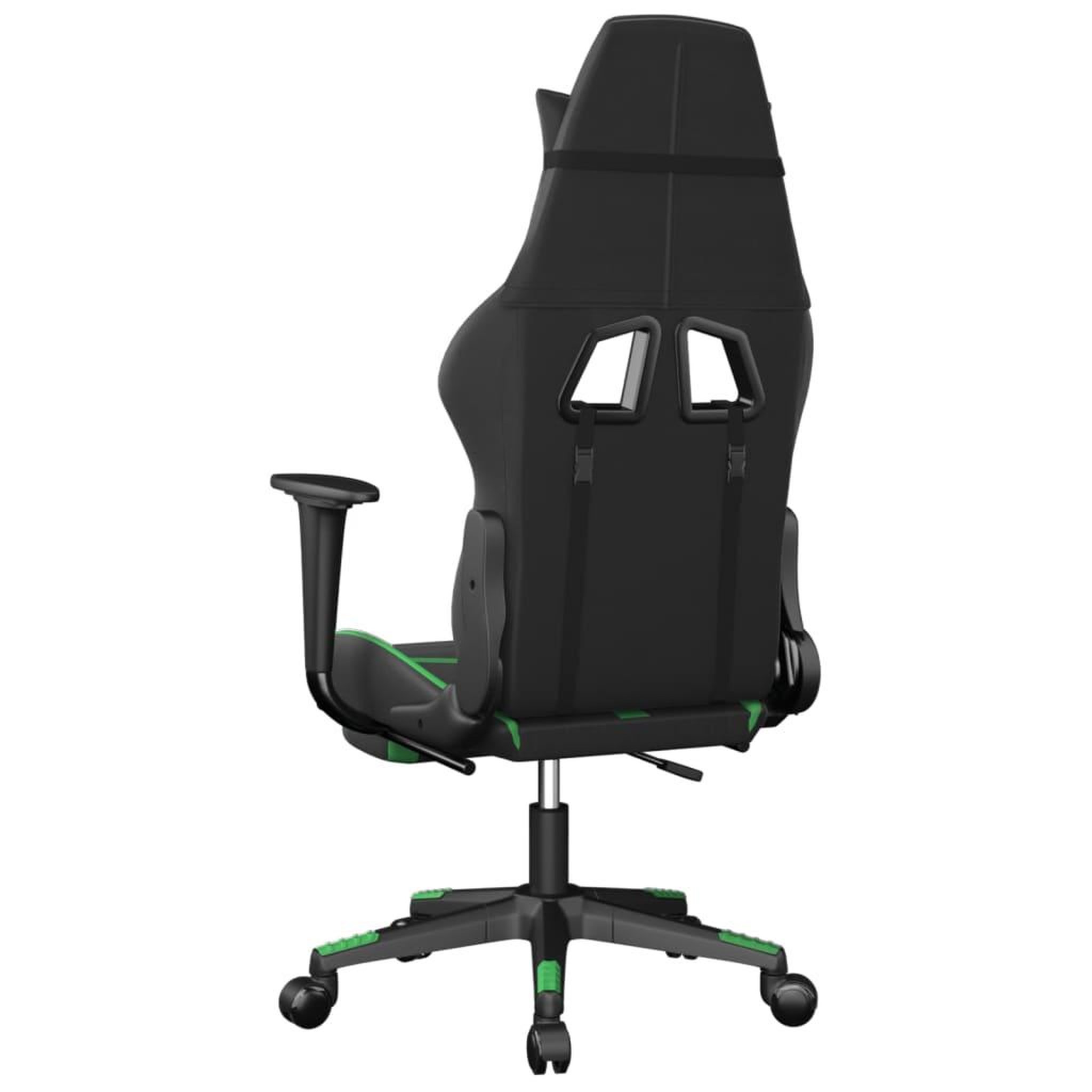 Voir la diapositive 5 : VIDAXL Chaise de jeu avec repose-pied Noir et vert Similicuir