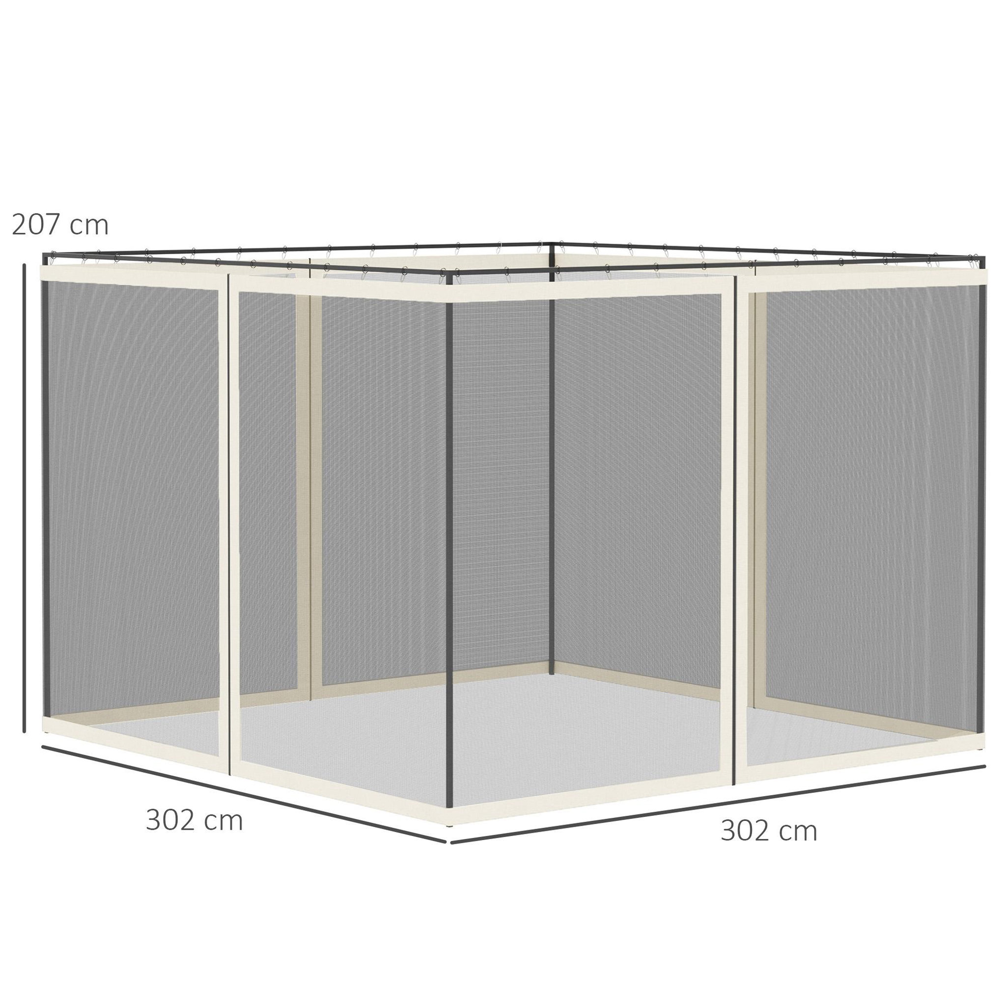 Voir la diapositive 3 : OUTSUNNY Moustiquaires pour tonnelle barnum pavillon de jardin 3x3m nylon noir