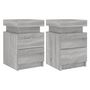 Voir la diapositive 2 : VIDAXL Tables de chevet avec lumières LED 2 pcs sonoma gris 35x39x55cm