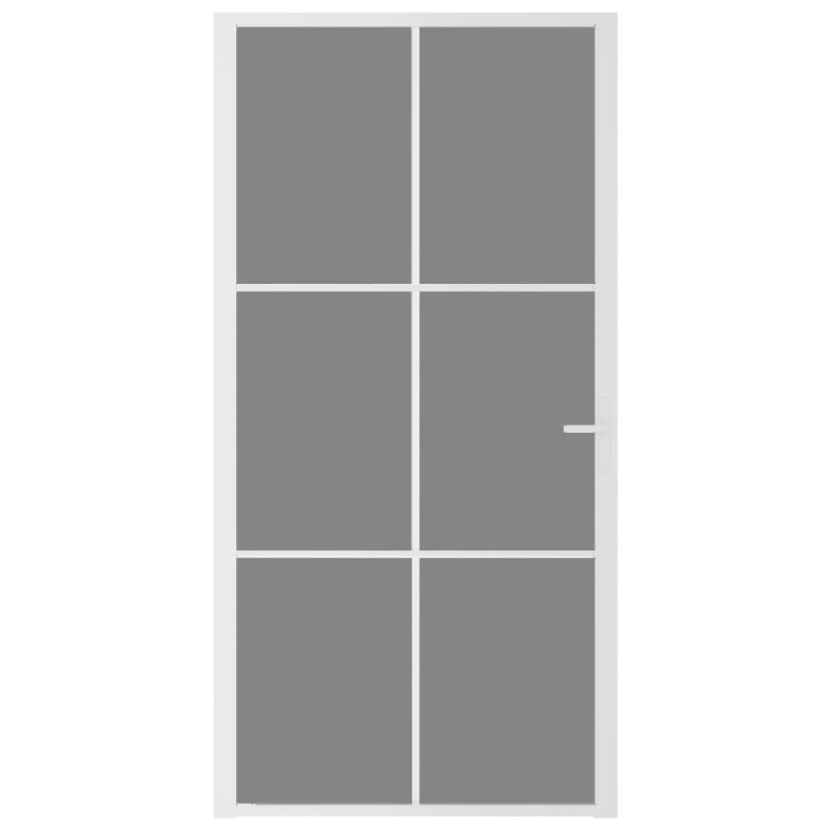 VIDAXL Porte interieure 102,5x201,5 cm Blanc Verre ESG et aluminium