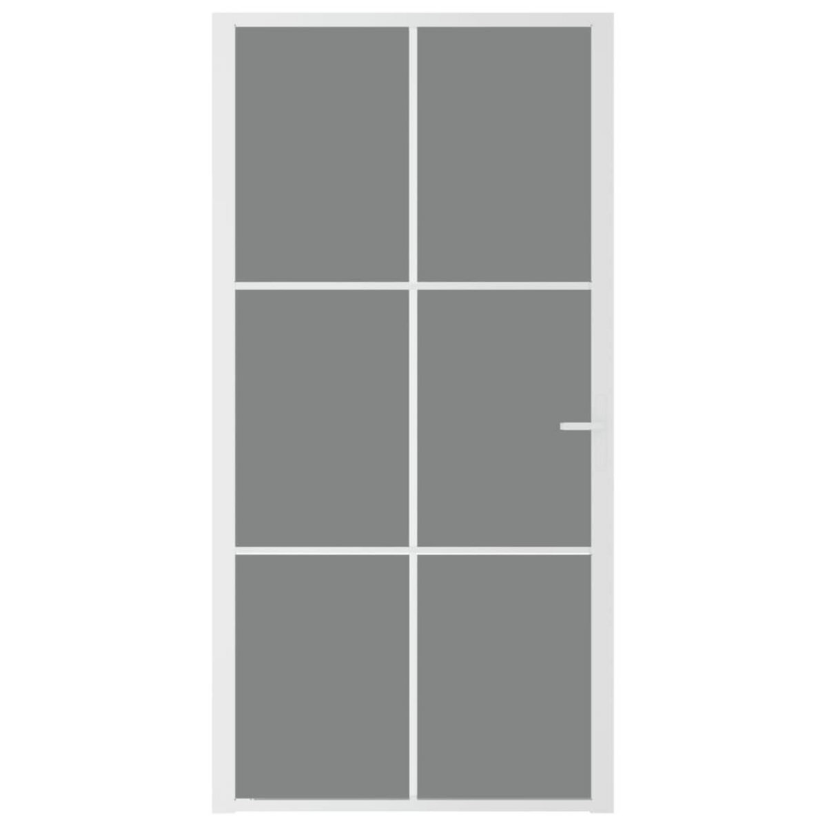 VIDAXL Porte interieure 102,5x201,5 cm Blanc Verre ESG et aluminium