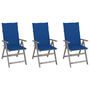 Voir la diapositive 1 : VIDAXL Chaises inclinables de jardin lot de 3 et coussins Bois acacia