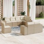 VIDAXL Salon de jardin avec coussins 8 pcs beige resine tressee