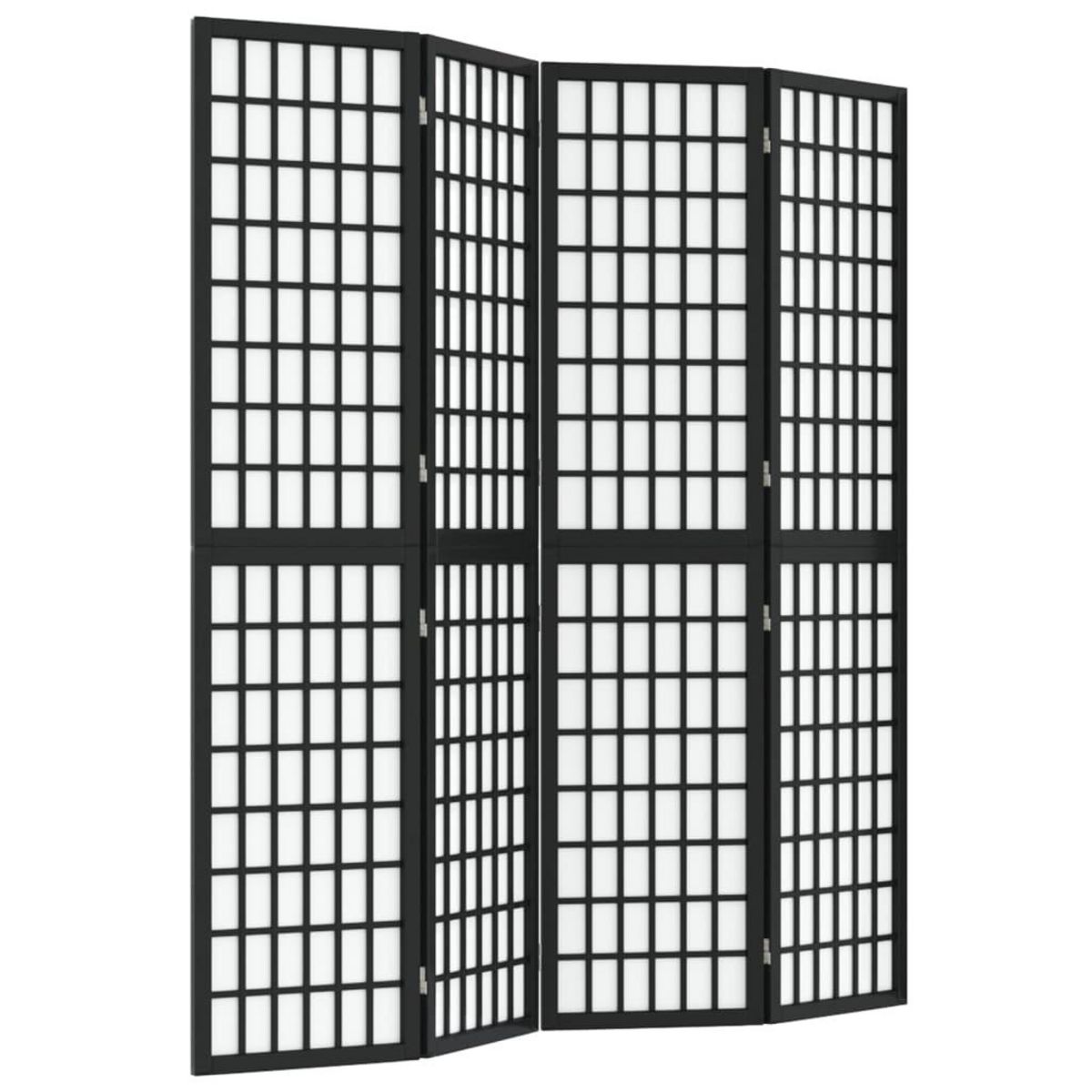 VIDAXL Cloison de separation pliable 4 panneaux 160x170 cm Noir