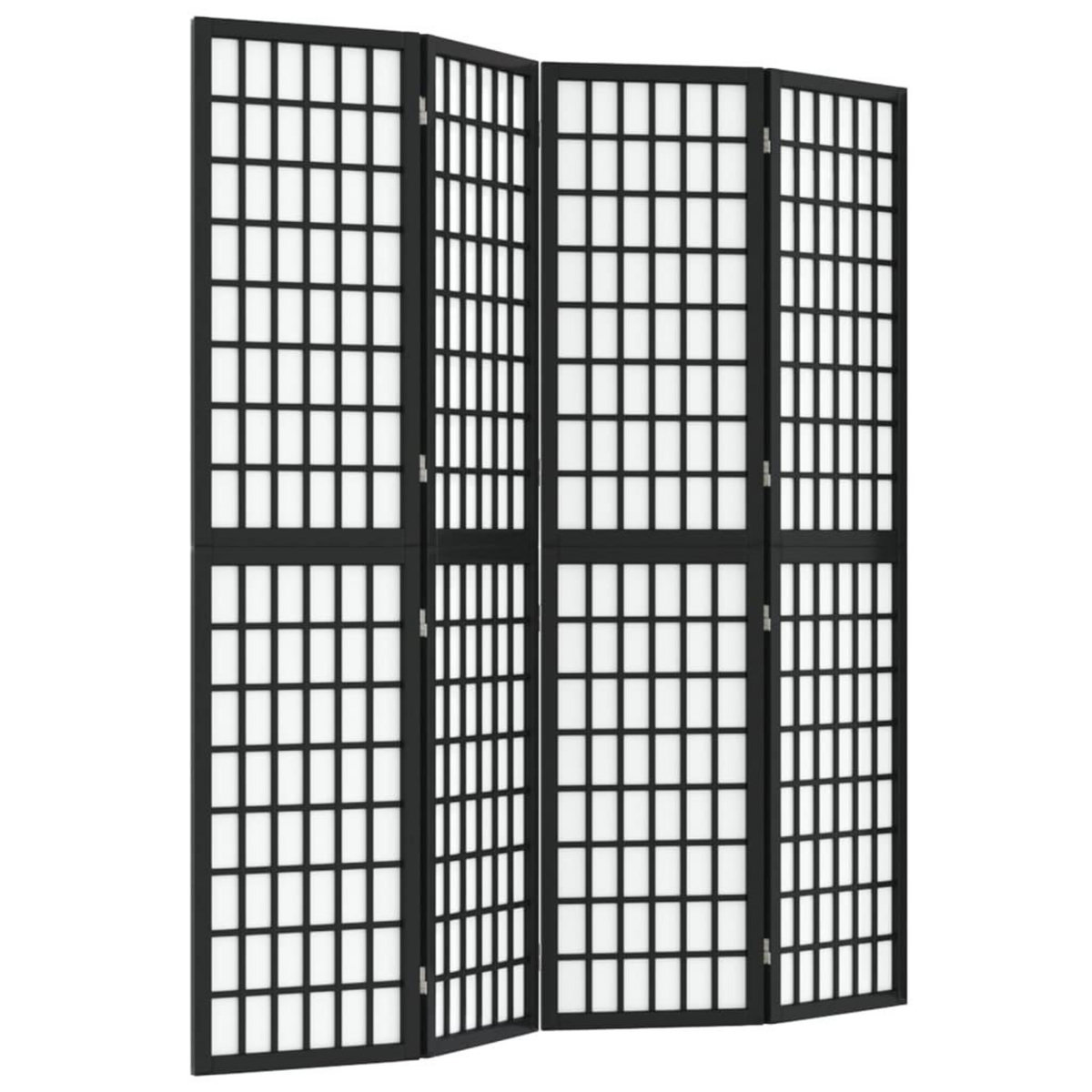 VIDAXL Cloison de separation pliable 4 panneaux 160x170 cm Noir