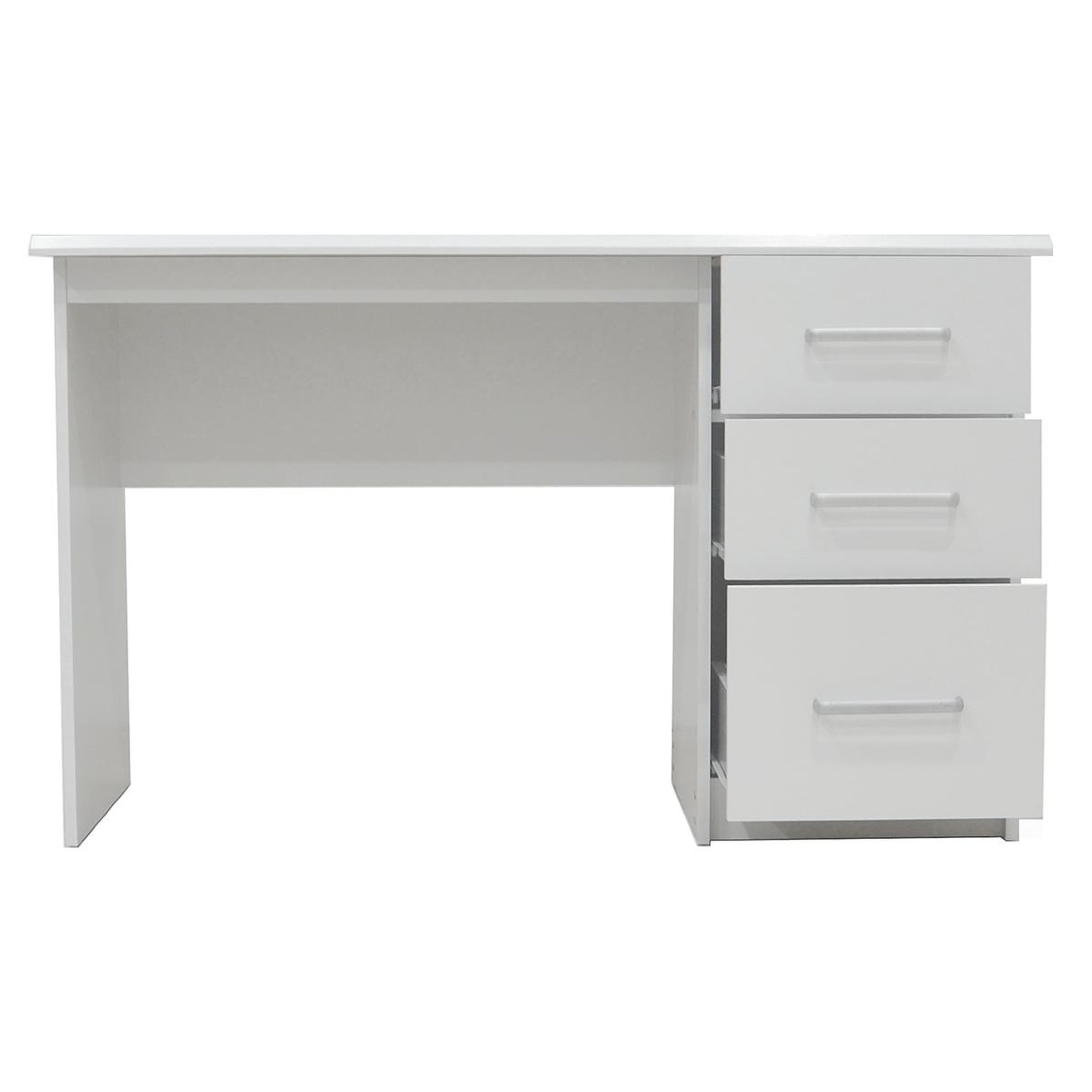 Voir la diapositive 5 : JLC KREATION Bureau moderne blanc 3 tiroirs 120cm otara