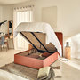 Voir la diapositive 3 : BEST MOBILIER Goyave - lit coffre - 160x200 - en tissu - sommier inclus