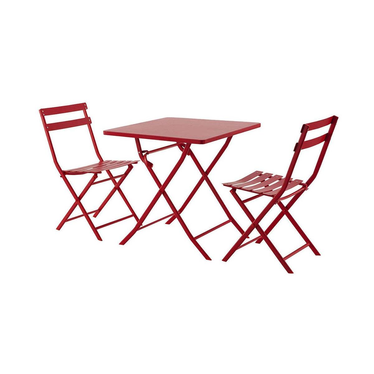 HESPERIDE Table de jardin carrée Greensboro 70 x 70 cm Groseille - Hespéride