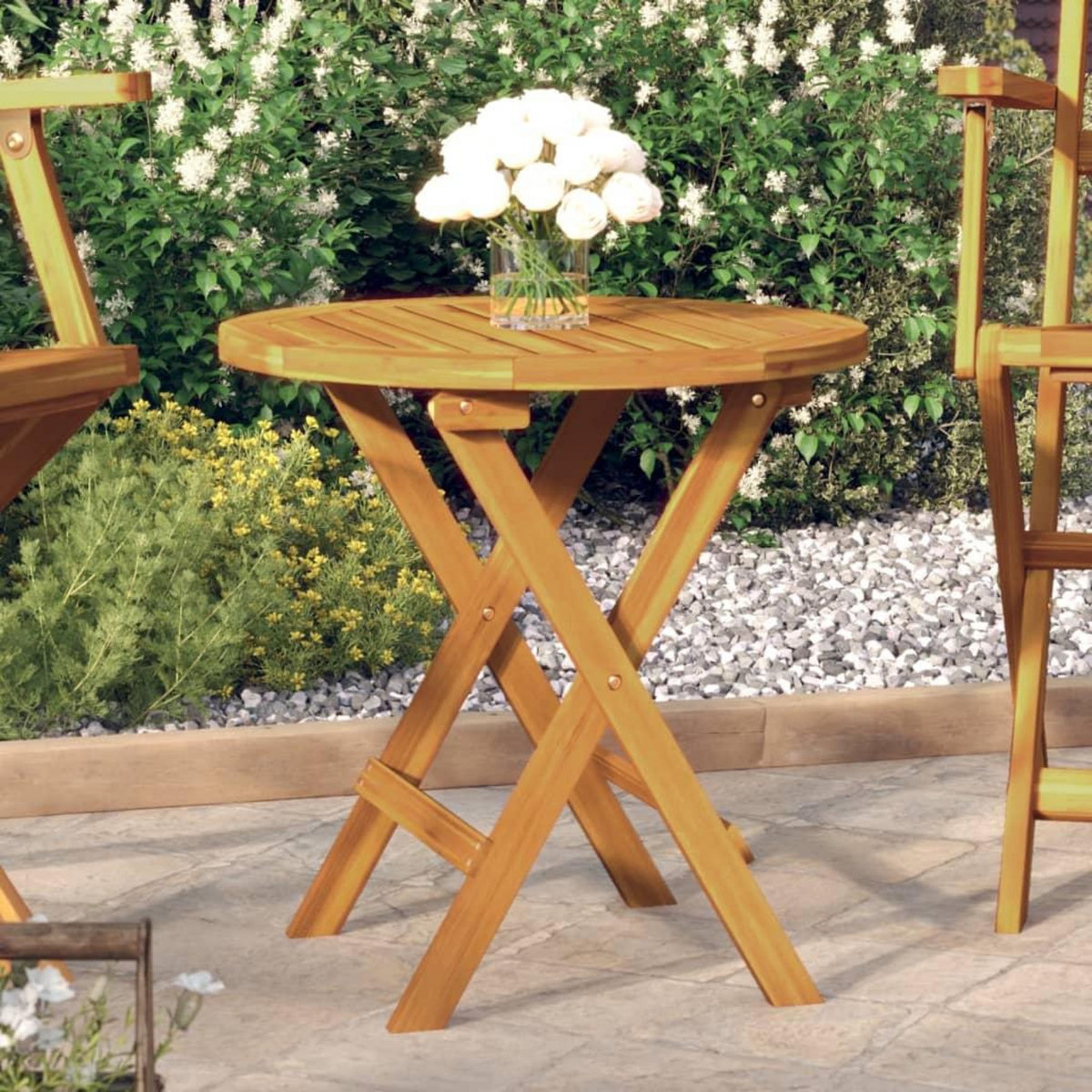 VIDAXL Table de bistro Ø46x47 cm Bois d'acacia massif