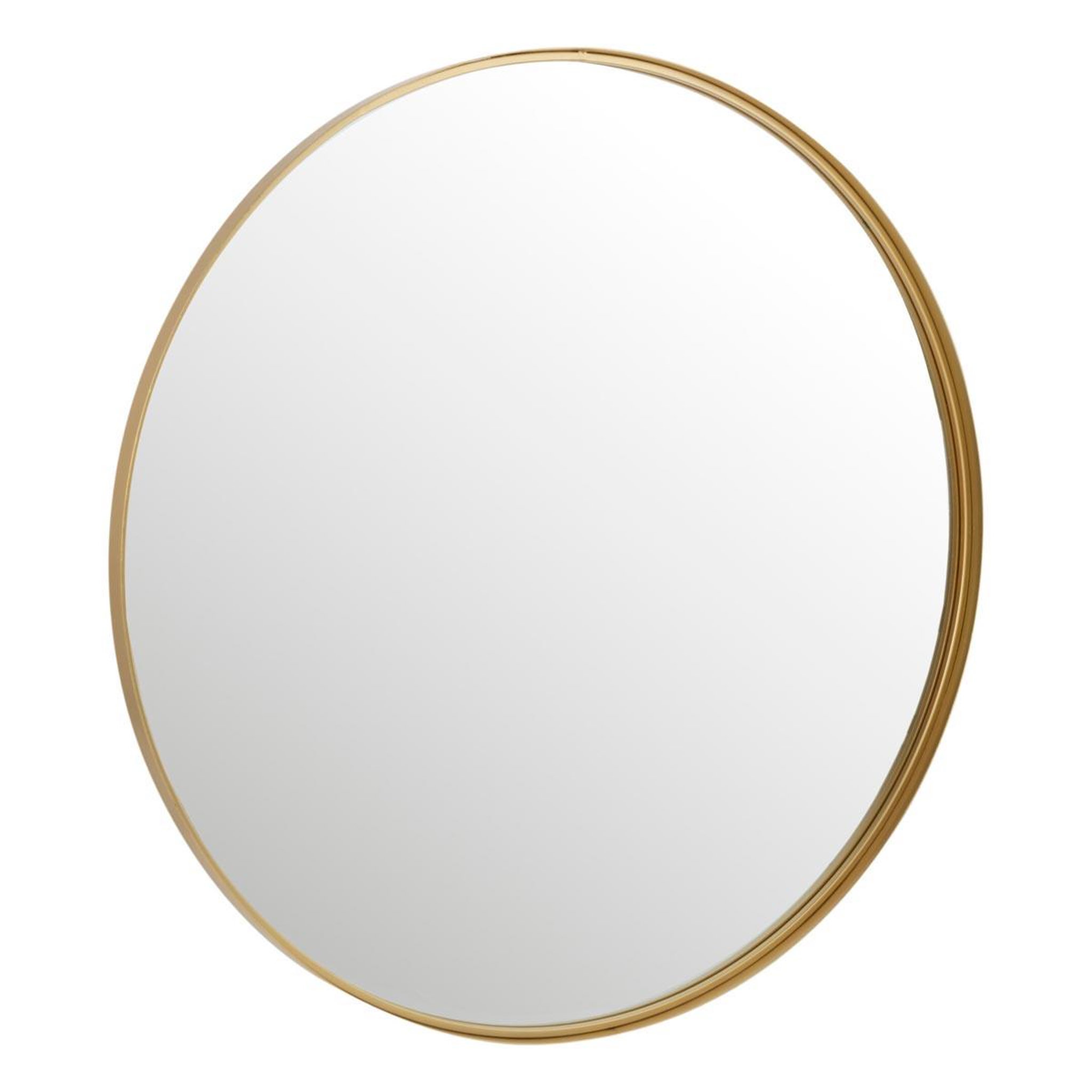 J-LINE Miroir Mural Rond Design  Bord Métal  110cm Or