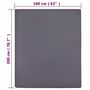 Voir la diapositive 5 : VIDAXL Draps-housses Jersey 2 pcs Anthracite 160x200 cm Coton