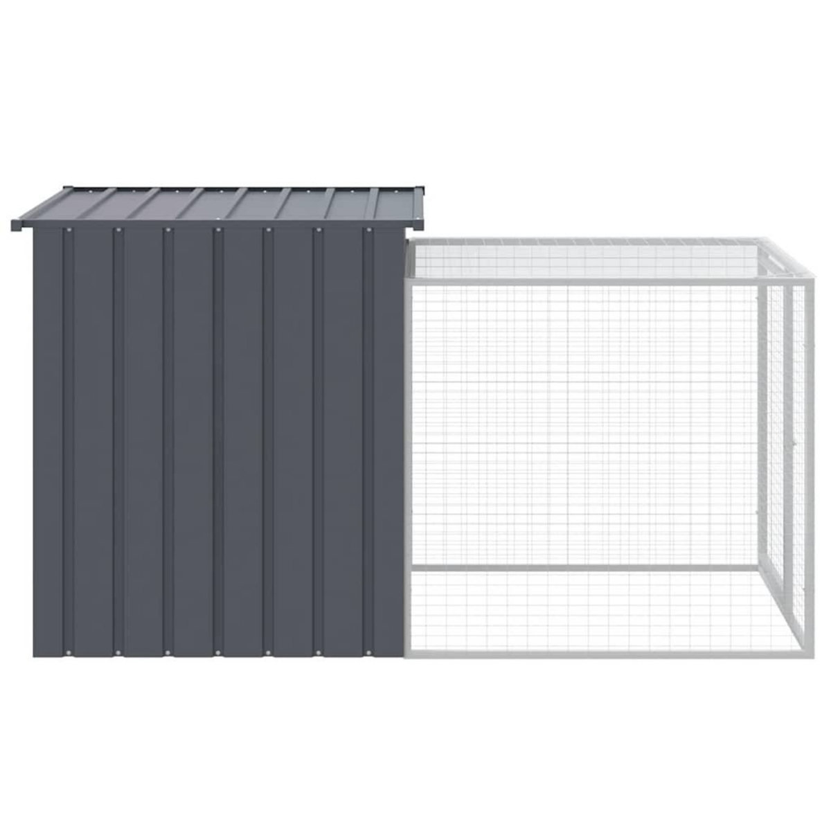 VIDAXL Poulailler avec cour anthracite 110x201x110 cm acier galvanise