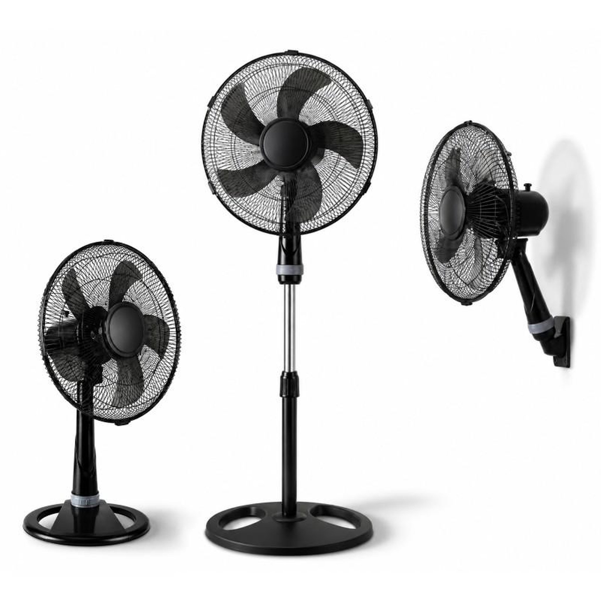 Ventilateur 3-en-1 polyvalent : sol, mur et table