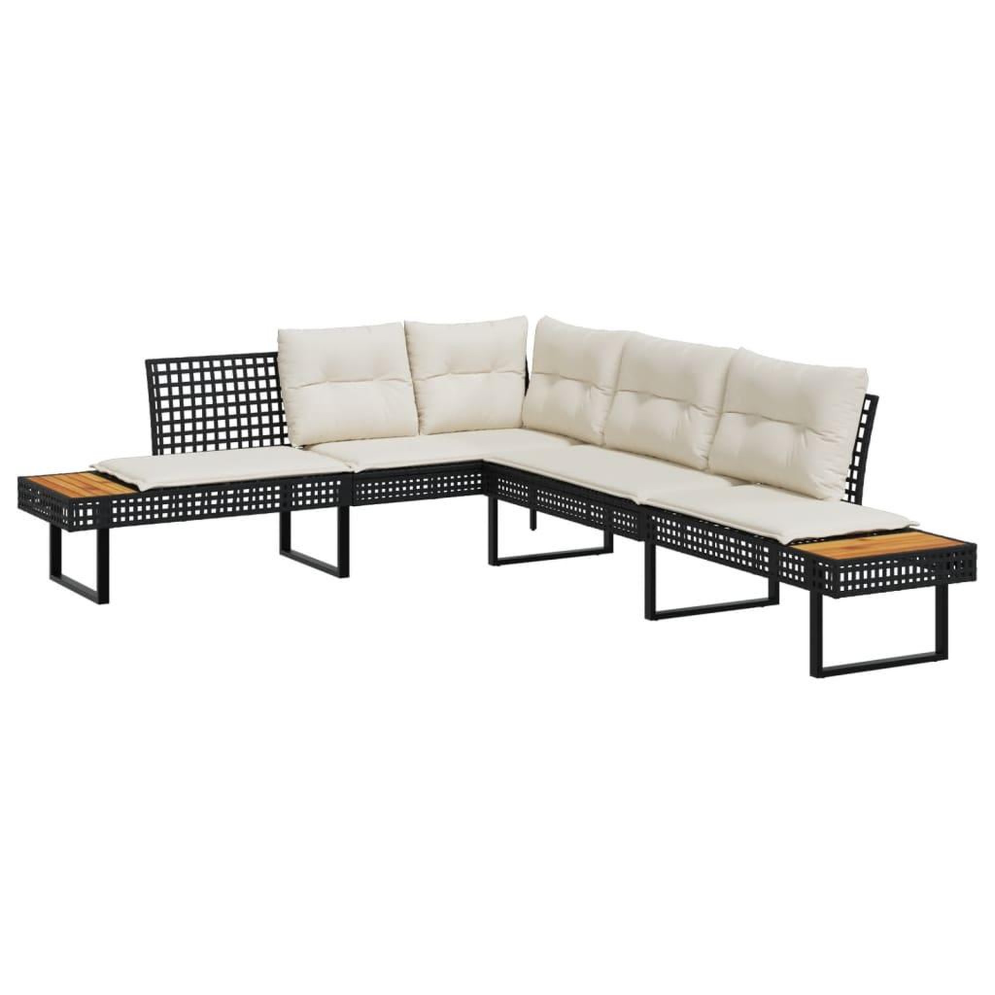 Voir la diapositive 3 : VIDAXL Salon de jardin avec coussins 2 pcs noir resine tressee acacia