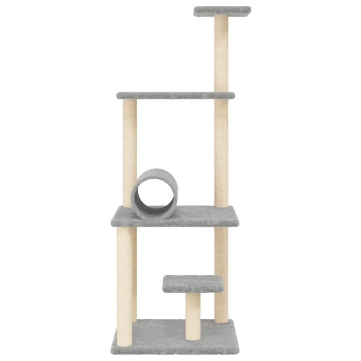VIDAXL Arbre a chat avec griffoirs en sisal gris clair 136 cm