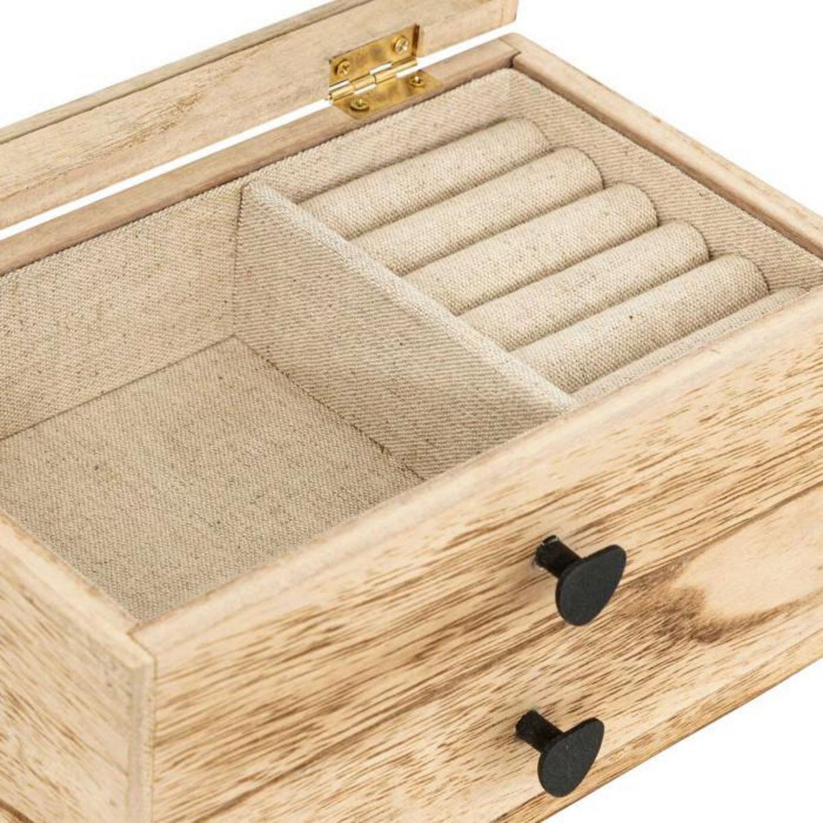 ATMOSPHERA Boîte à Bijoux en Bois  Inuit Dreams  19cm Naturel