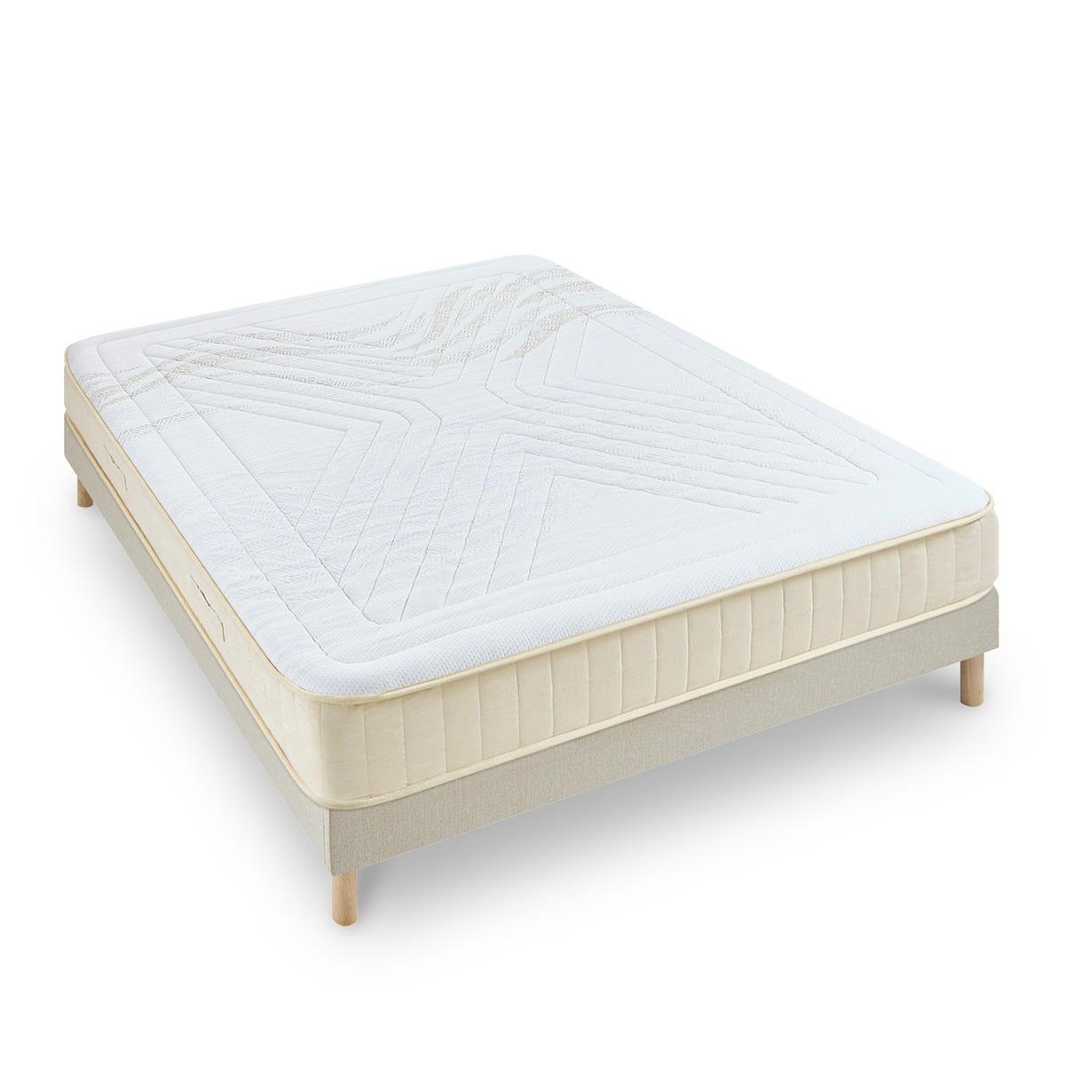 NUIT DE COTON NUIT DE COTON | Ensemble SYMPHONIE 2.0 | Matelas Mémoire de forme + Sommier Bois