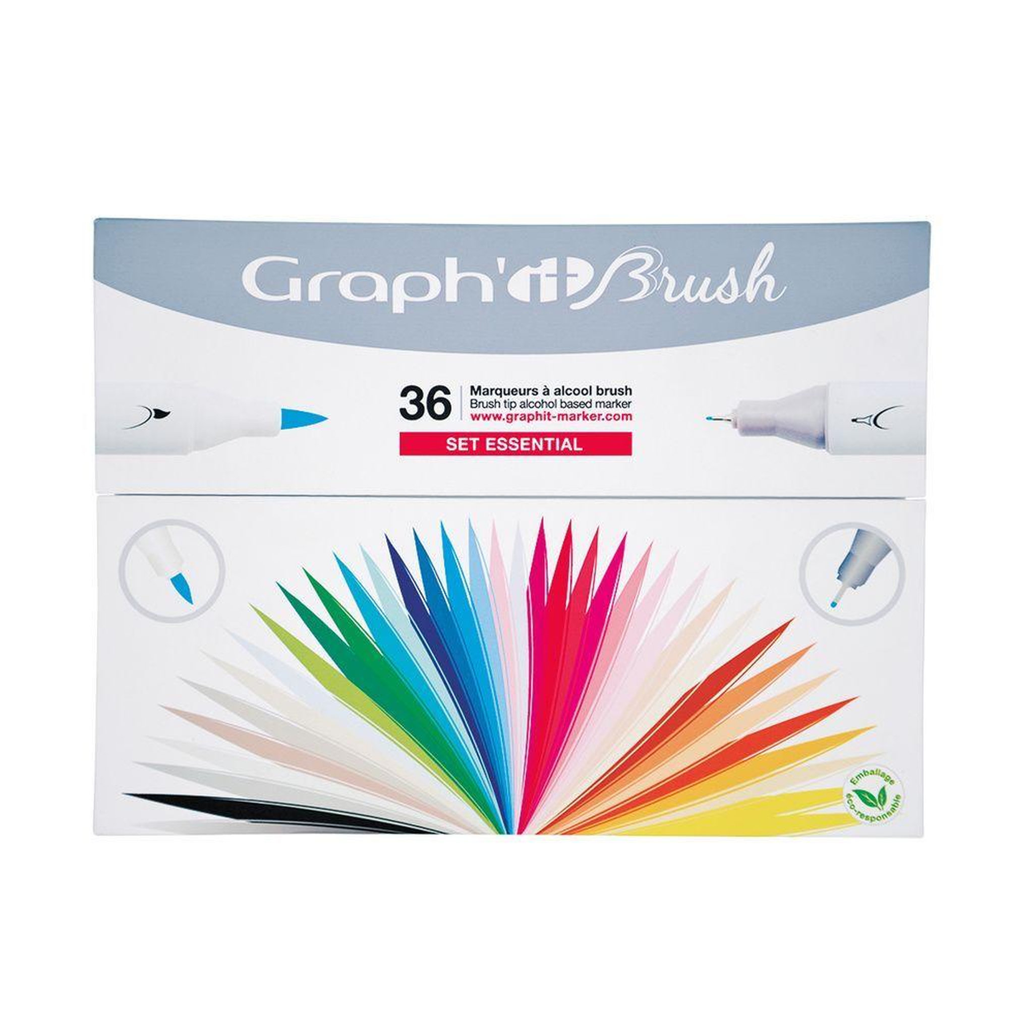 Voir la diapositive 3 : Graph it Set 36 marqueurs Graph'It Brush & Extra Fine - Essentiels