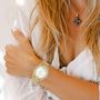 Voir la diapositive 2 : SC CRYSTAL Montre Elly élégante ornée d'un rubis et de cristaux scintillants par SC Crystal