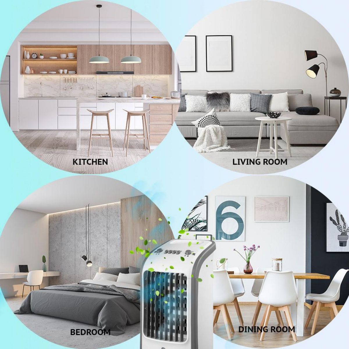 KALIA Rafraichisseur d'air humidificateur BARROW Blanc ABS 80W