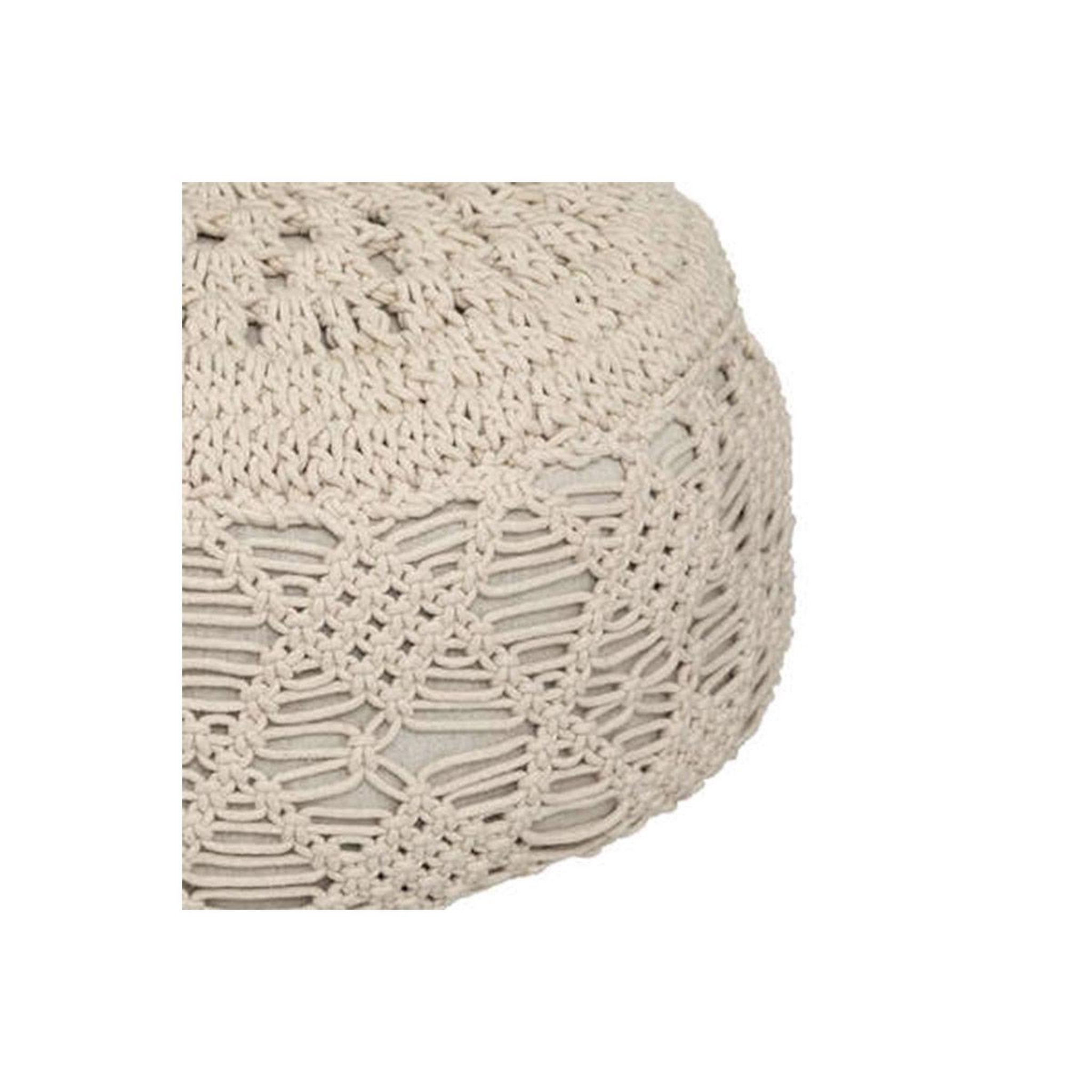 Voir la diapositive 2 : ATMOSPHERA Coussin de Sol Macramé  Palm  44cm Beige