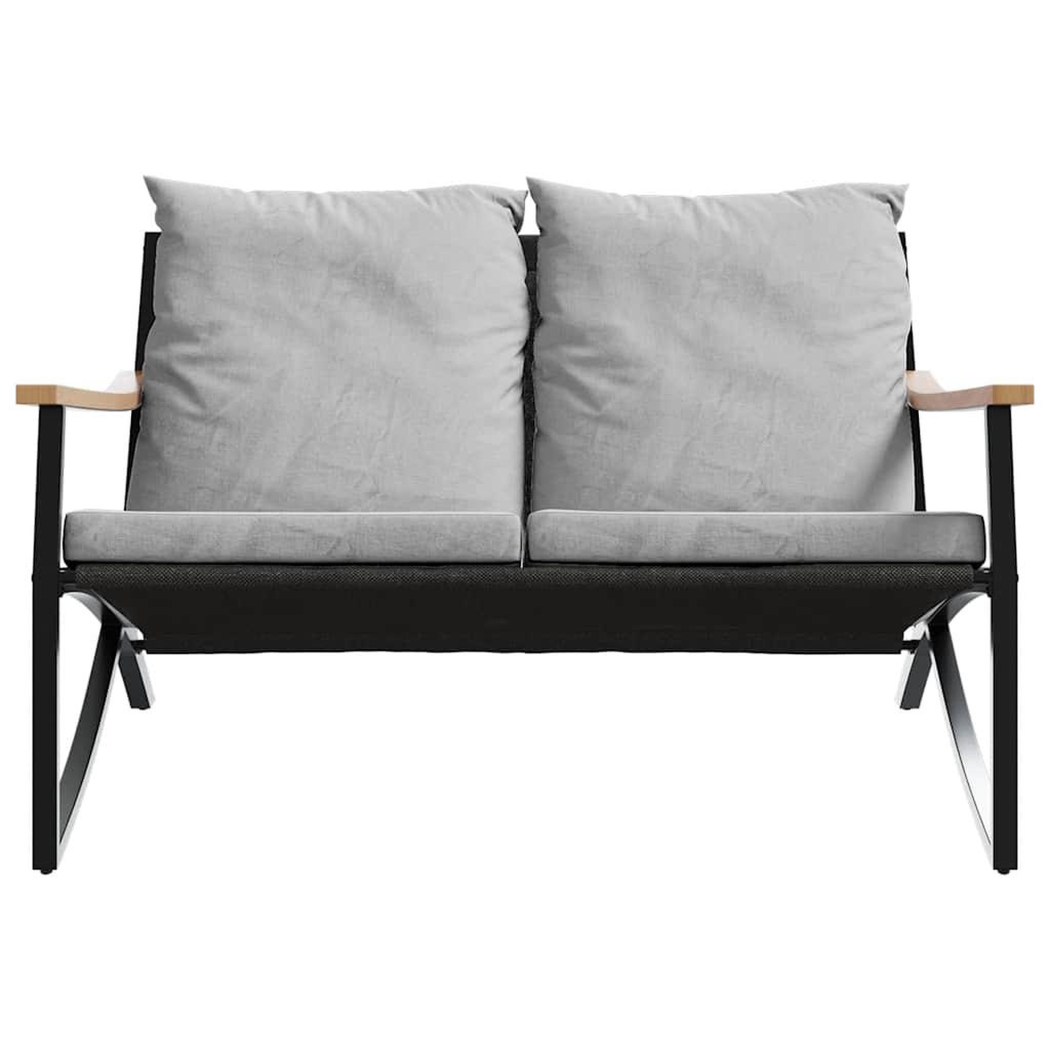 Voir la diapositive 5 : VIDAXL Ensemble de meubles de balcon avec coussins 3 pcs noir acier