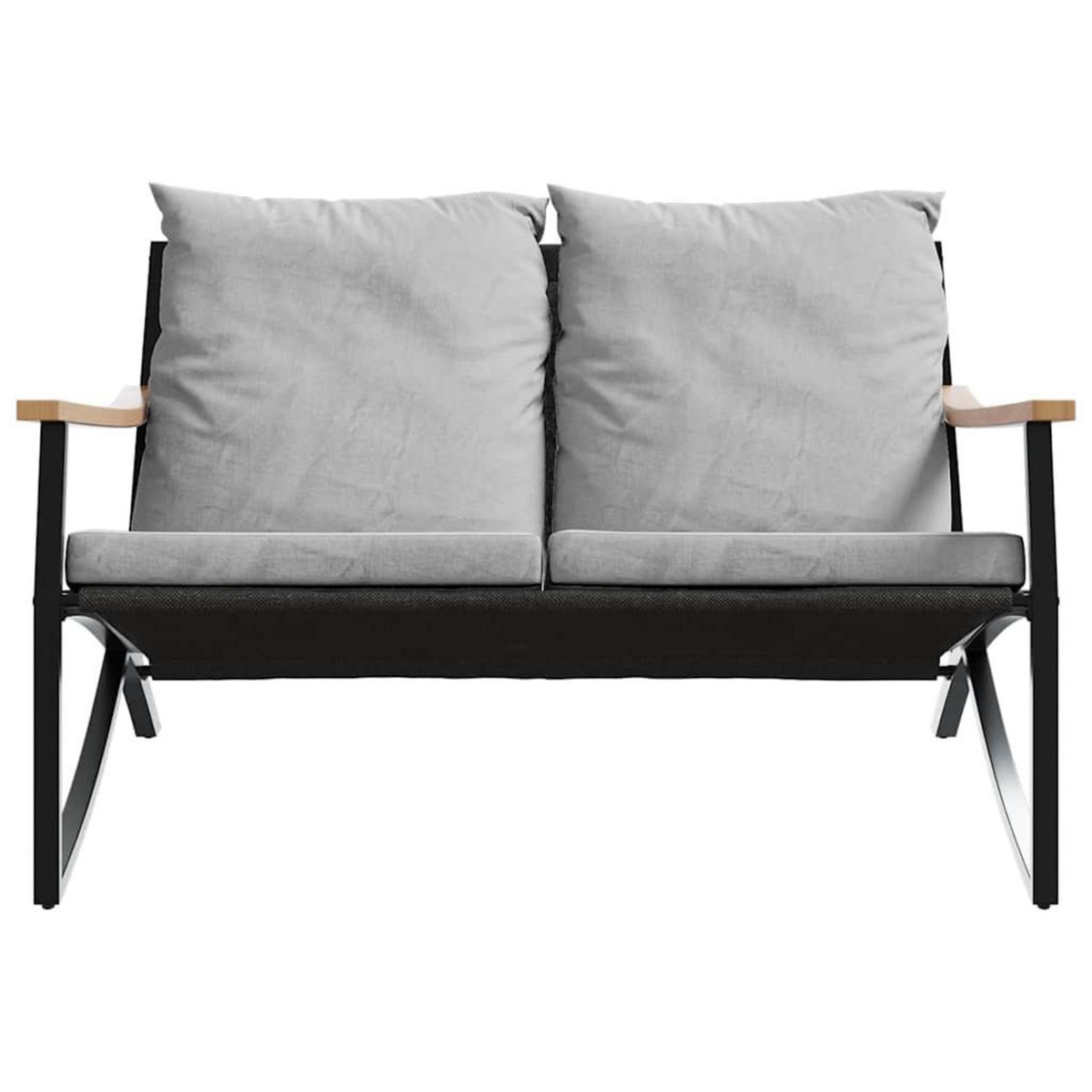 VIDAXL Ensemble de meubles de balcon avec coussins 3 pcs noir acier