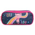 Bagtrotter BAGTROTTER Trousse scolaire 2 compartiments Lili Lou Bleue Arc en ciel