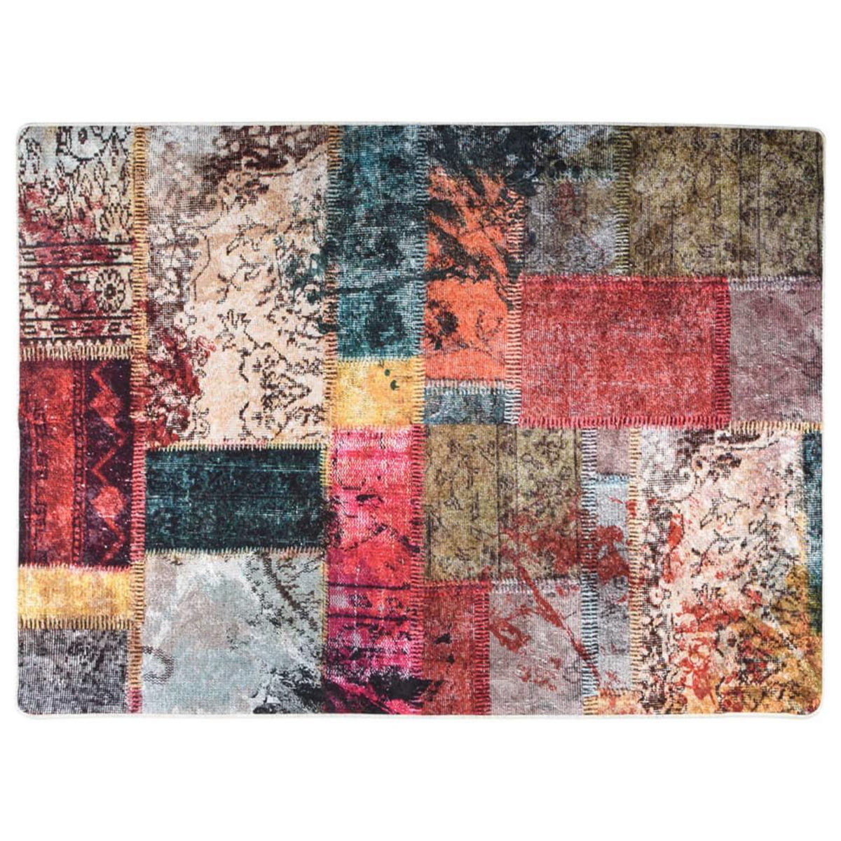 VIDAXL Tapis lavable antiderapant Patchwork 120x180 cm multicolore