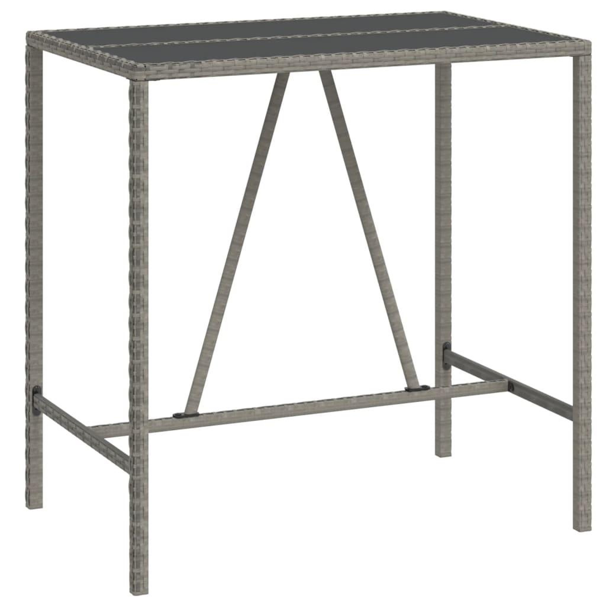 Voir la diapositive 5 : VIDAXL Ensemble de bar de jardin 5 pcs avec coussins gris poly rotin