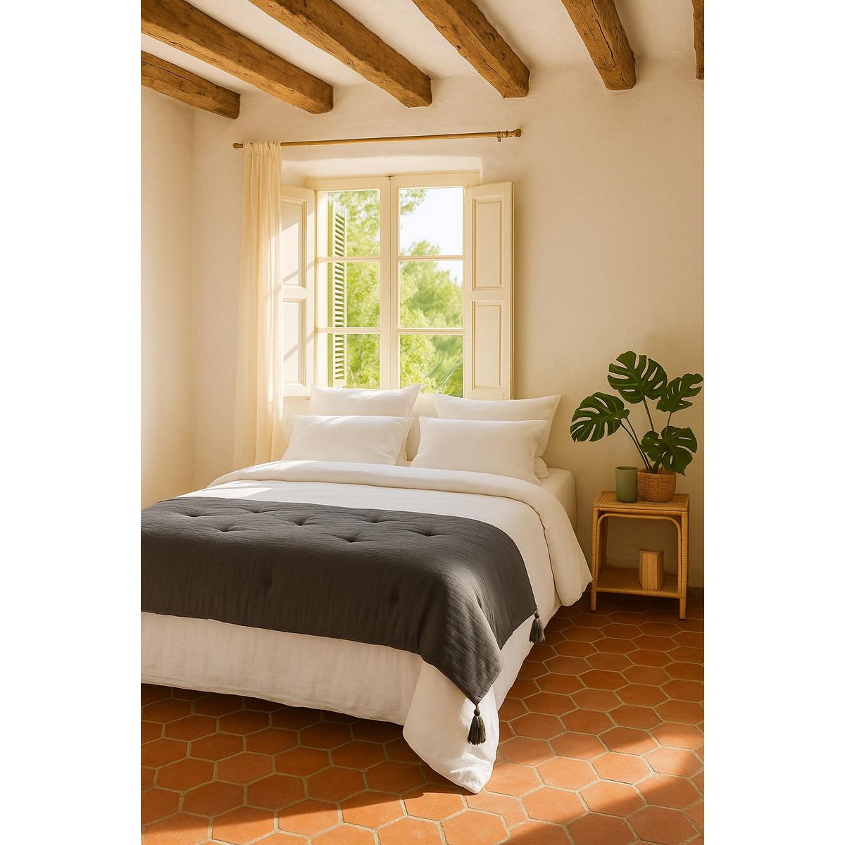 Home collection Bout de lit 100% gaze de coton