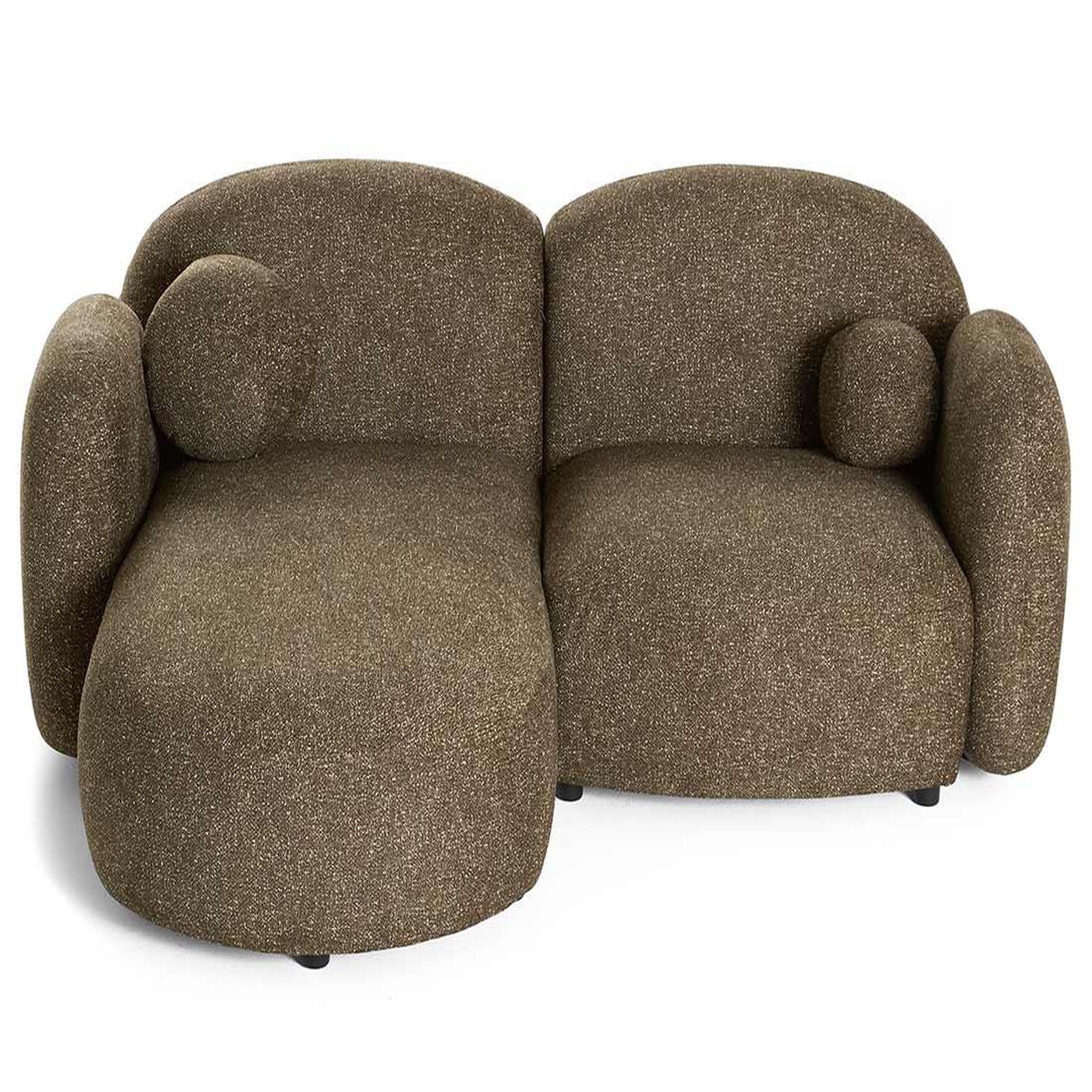 Voir la diapositive 2 : LISA DESIGN Velris - canapé d'angle gauche 3 places en tissu moucheté