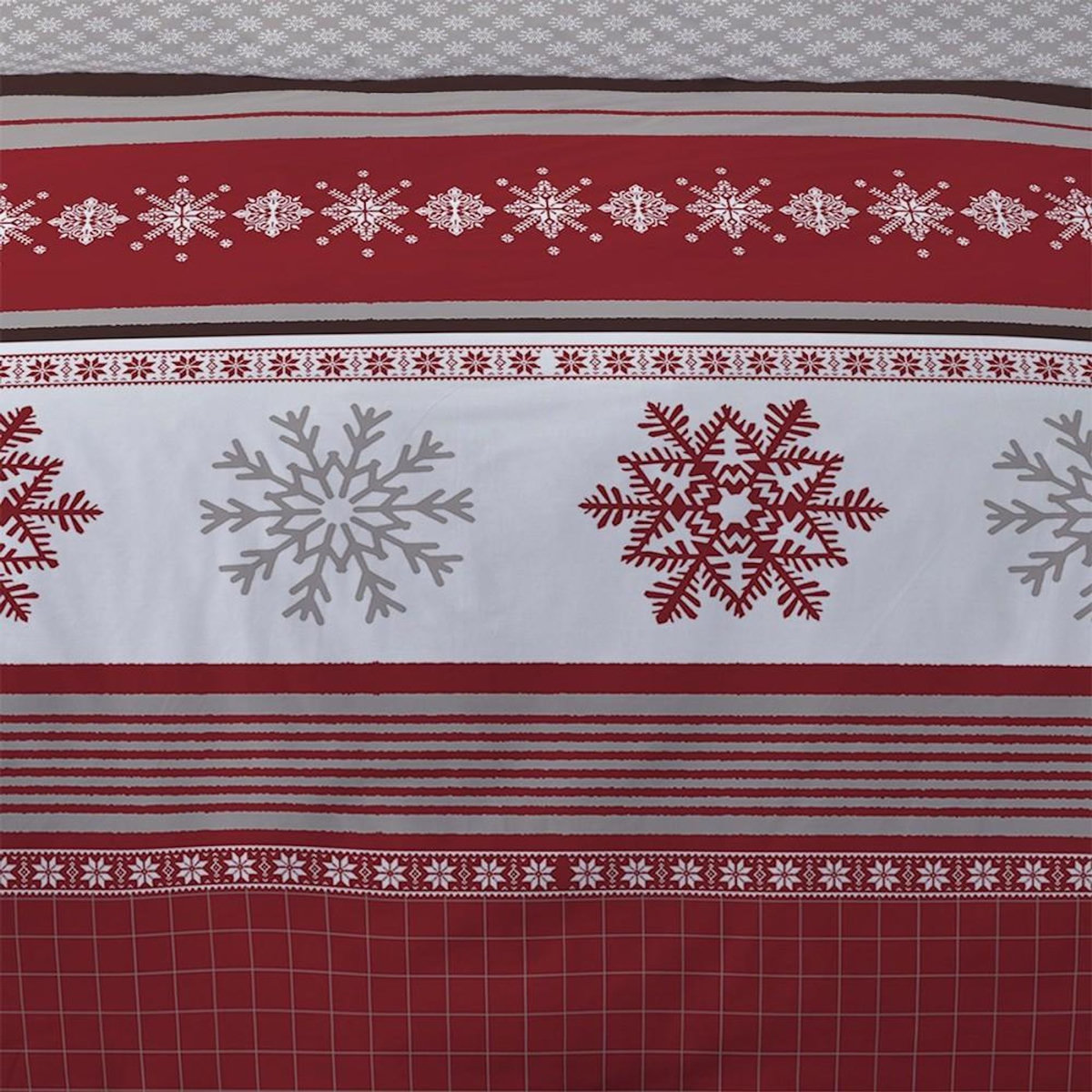 Dourev Housse de couette 200x200 Adèle + 2 taies coton flanelle