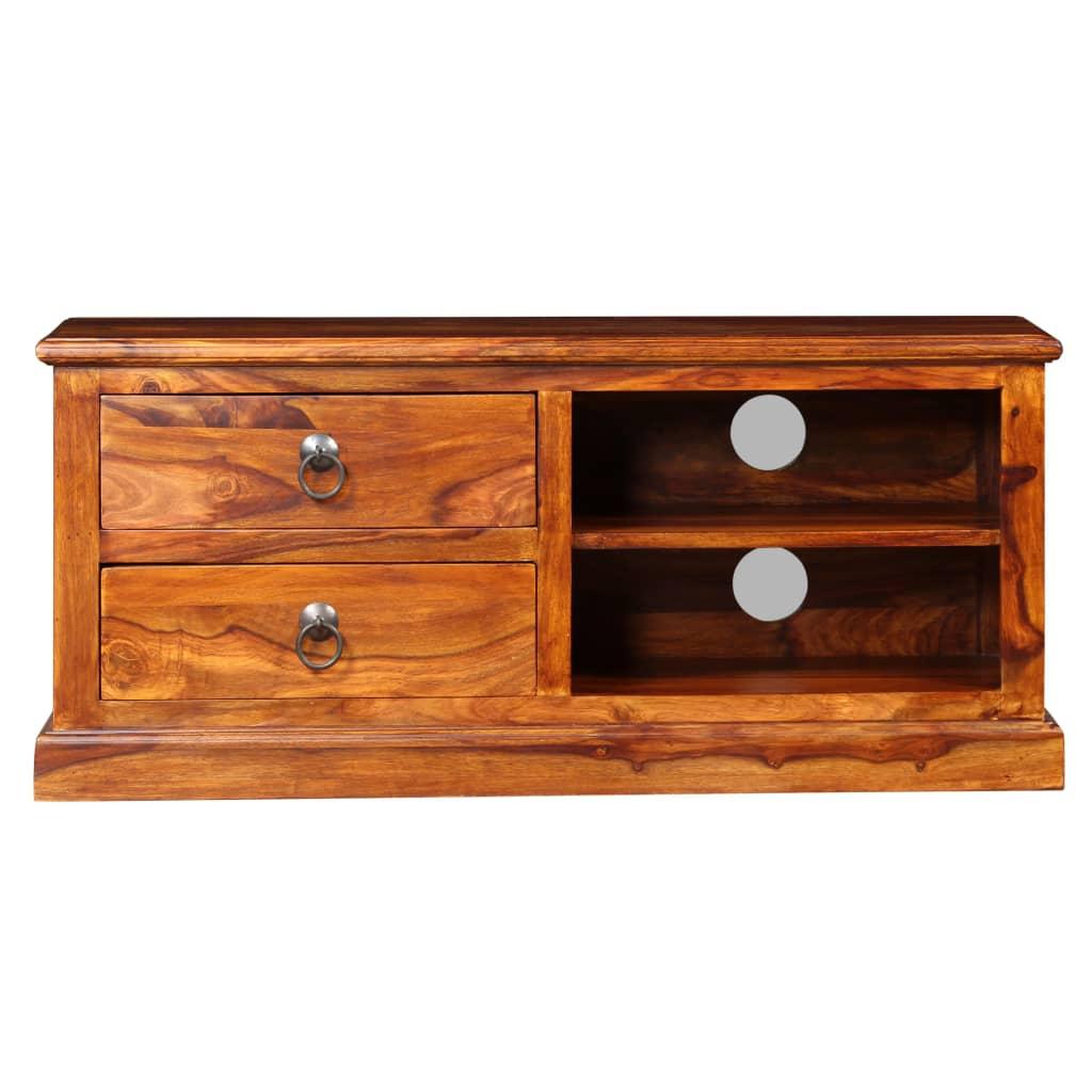 Voir la diapositive 2 : VIDAXL Meuble tv bois massif de sesham 90x30x40 cm