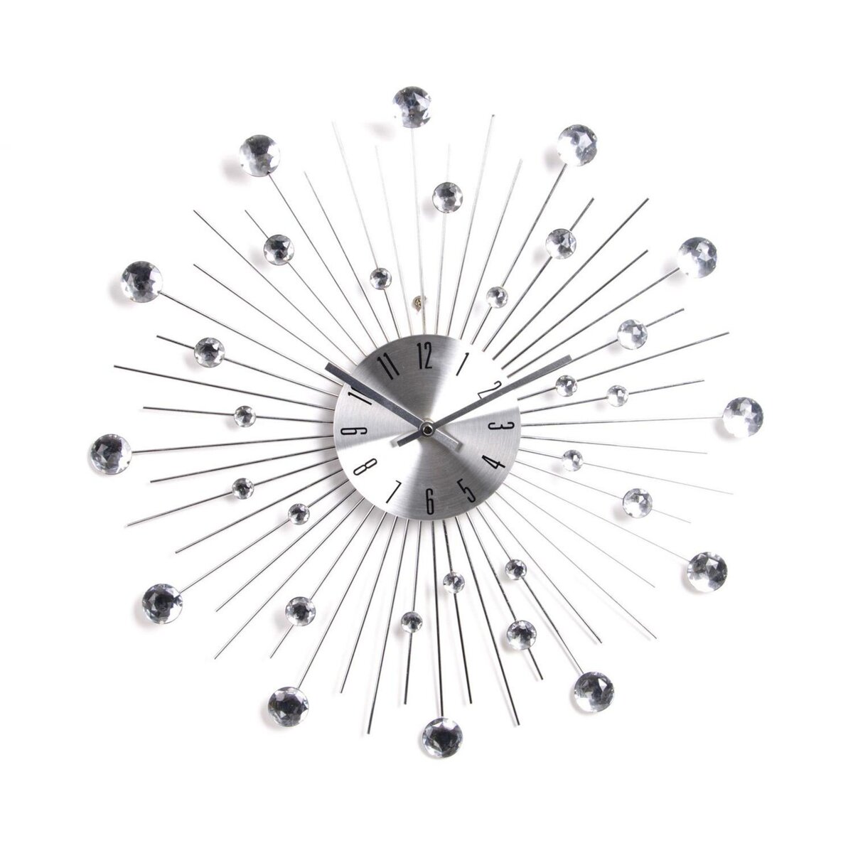 ATMOSPHERA Pendule Strass - Diam. 50 cm. - Aluminium