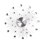 ATMOSPHERA Pendule Strass - Diam. 50 cm. - Aluminium