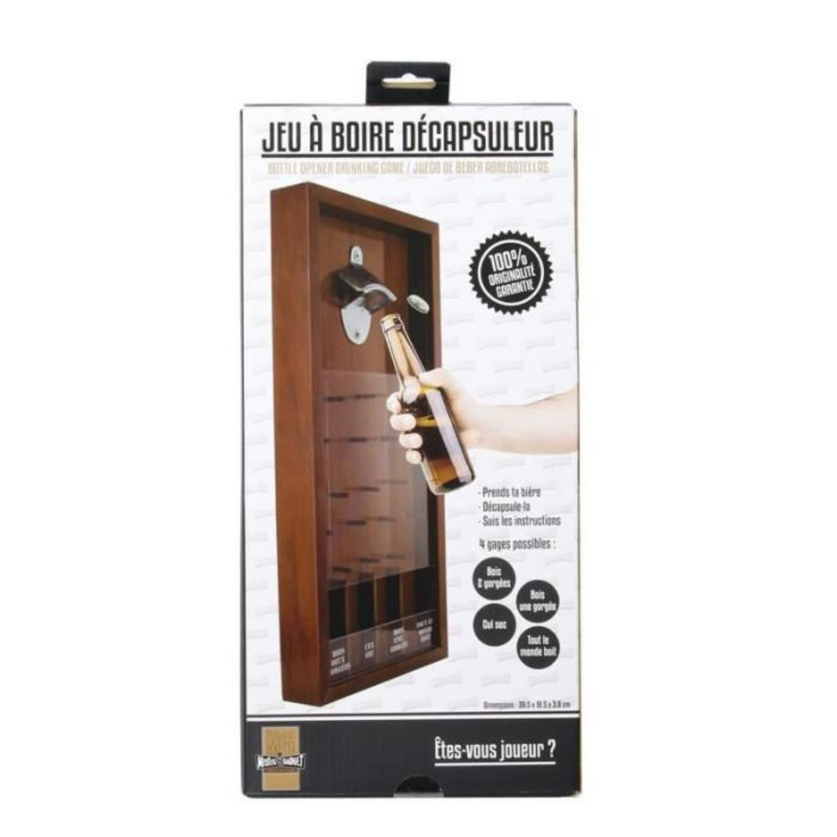 Paris Prix Jeu à Boire  Décapsuleur  39cm Marron