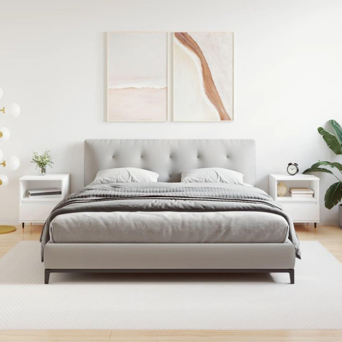 VIDAXL Tables de chevet 2 pcs blanc 40x35x50 cm bois d'ingenierie