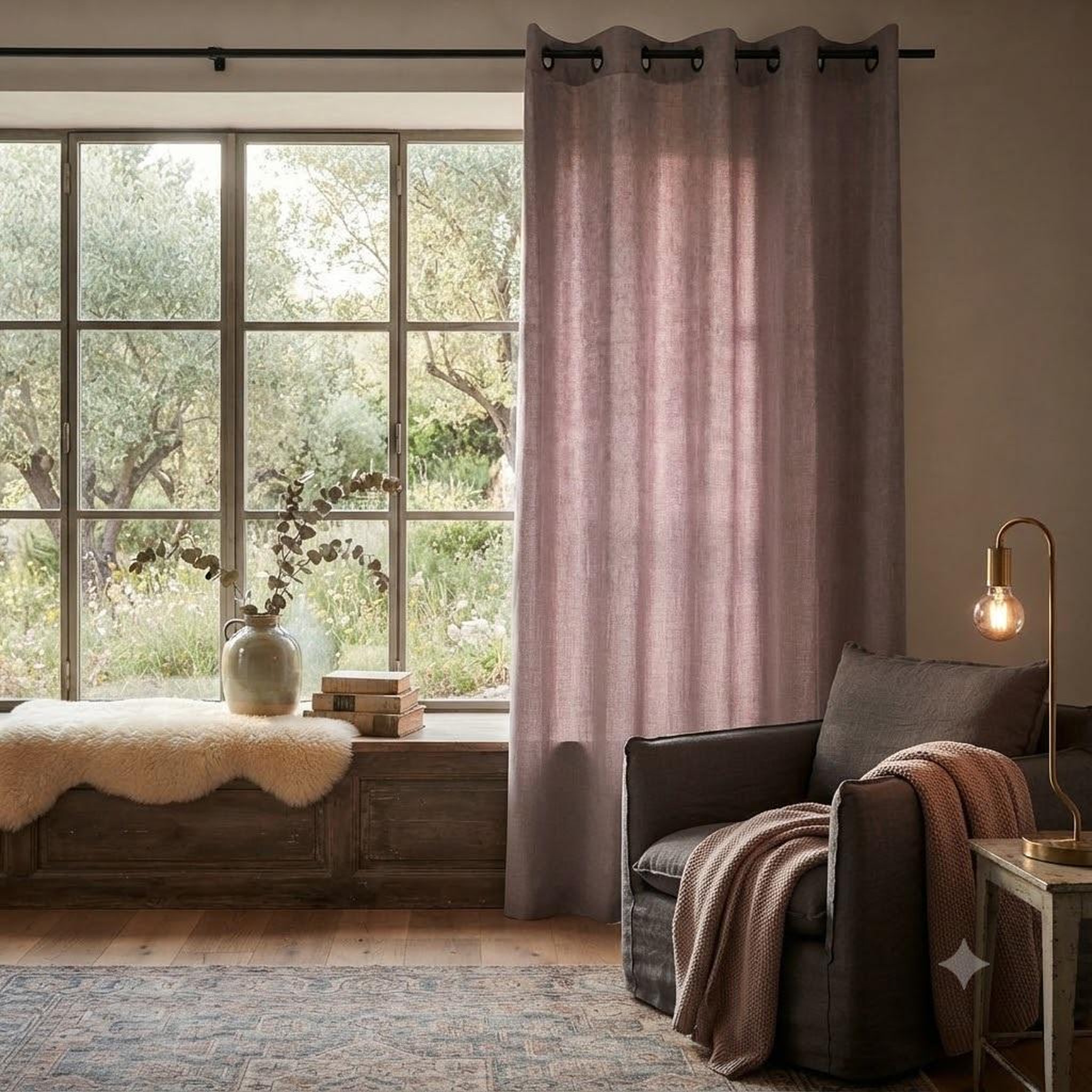 Voir la diapositive 2 : Eden Un rideau tamisant bea chiné design et moderne