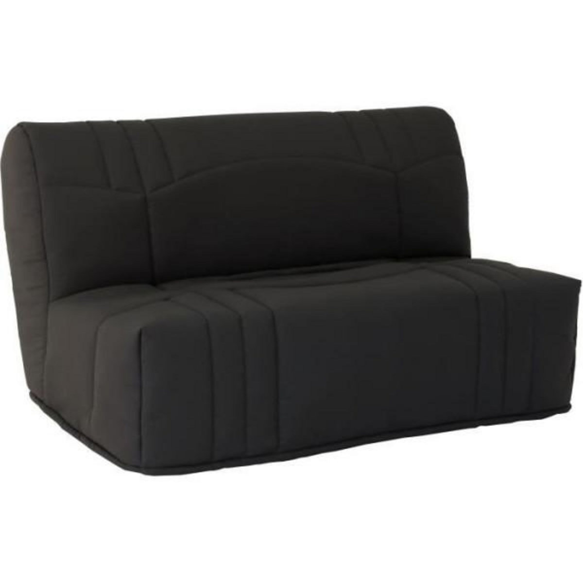 MARKET24 Banquette BZ DREAM - Tissu 100% Coton noir - Couchage 140x190 cm - 2 places - Confort moelleux