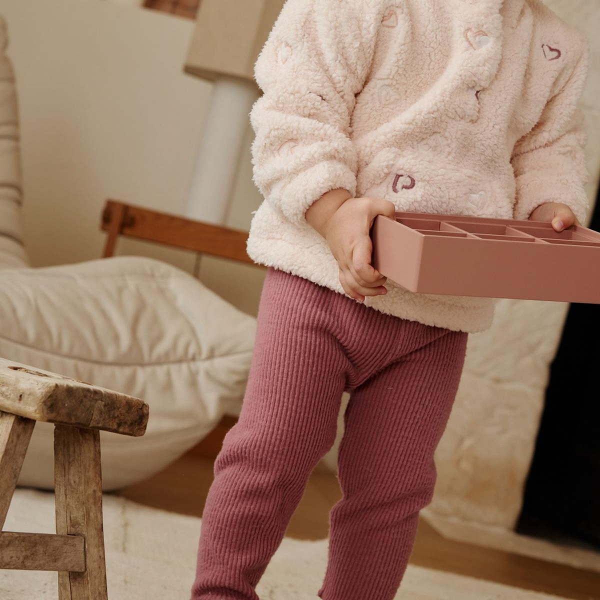 Petit Béguin Legging enfant en tricot Matcha