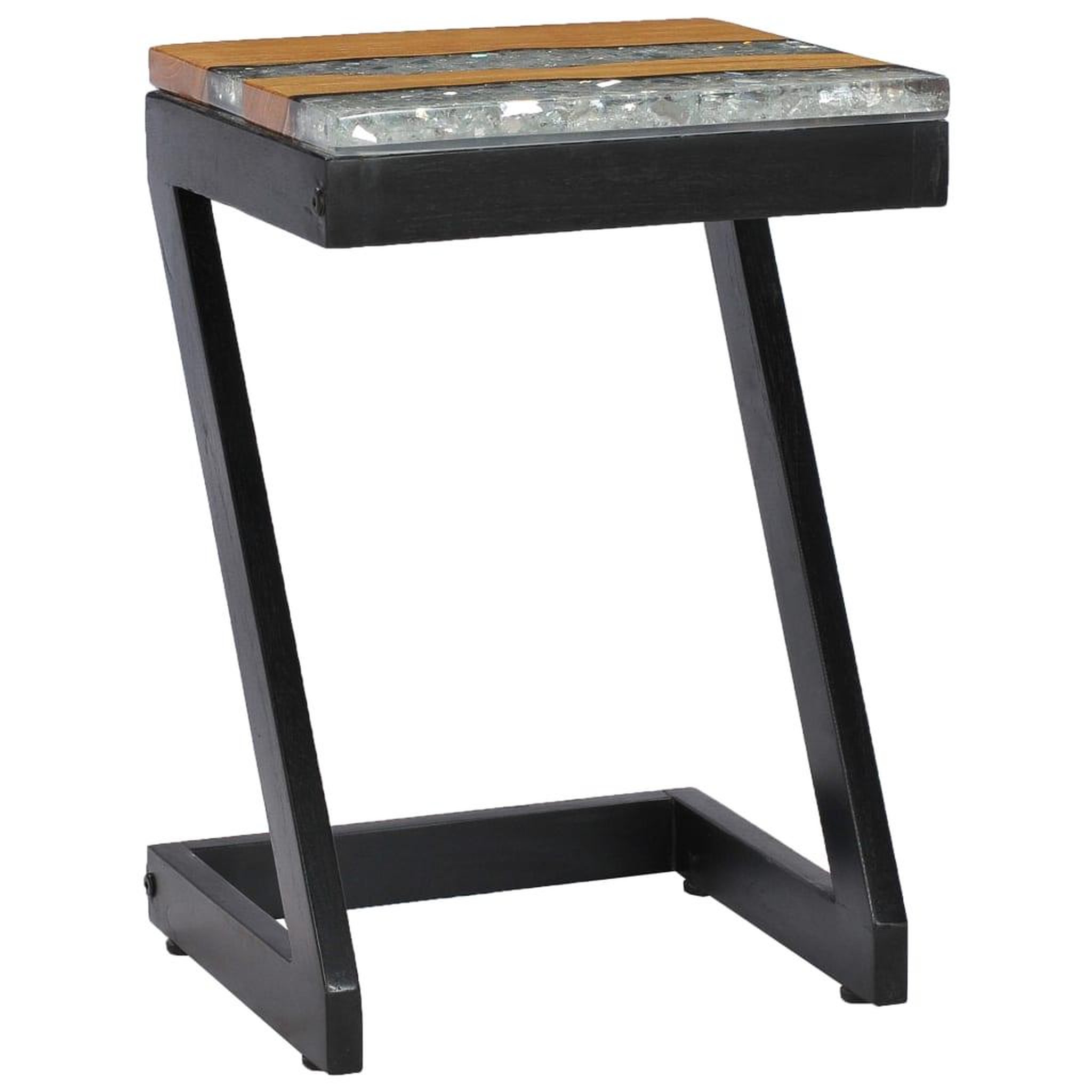 Voir la diapositive 2 : VIDAXL Table basse 30x30x50 cm bois de teck massif et polyresine
