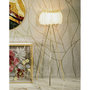 Voir la diapositive 6 : Paris Prix Lampadaire Imitation Plume  Stand  147cm Or & Blanc