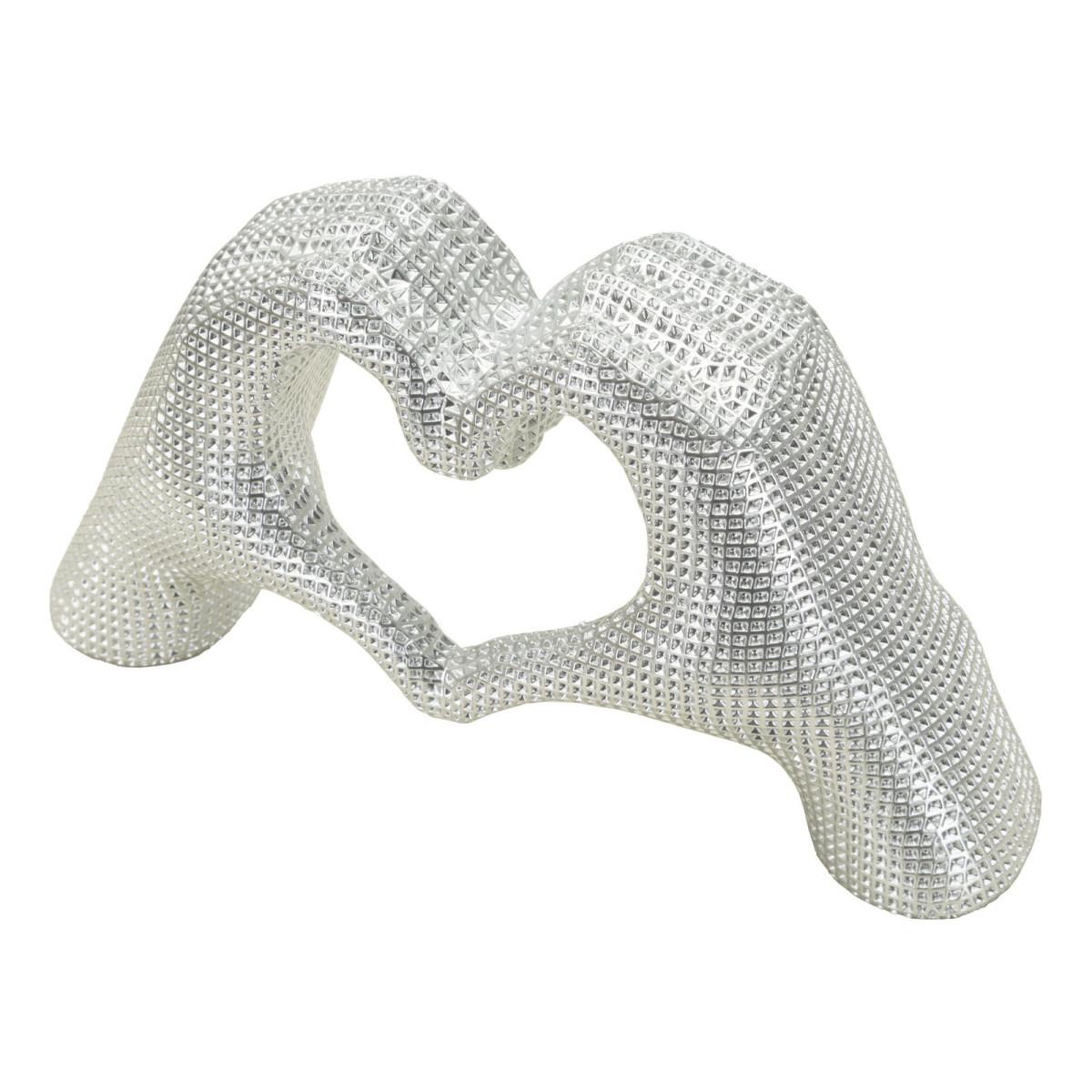 Voir la diapositive 3 : Paris Prix Mains cœur déco  lover  25cm argent