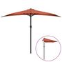 Voir la diapositive 2 : VIDAXL Parasol de balcon et mat en aluminium Terre cuite 300x155x223cm