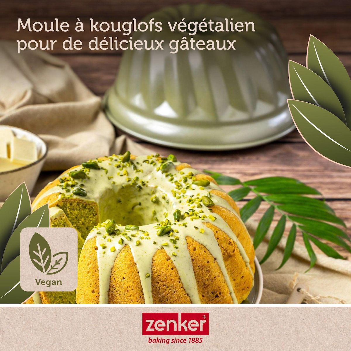 ZENKER Set pâtisserie avec moule à kouglof 25 cm, 2 bols à mixer et spatule Zenker