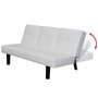 VIDAXL Canape-lit avec table deroulante en cuir artificiel Blanc