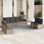 Voir la diapositive 1 : VIDAXL Salon de jardin 8 pcs avec coussins gris resine tressee